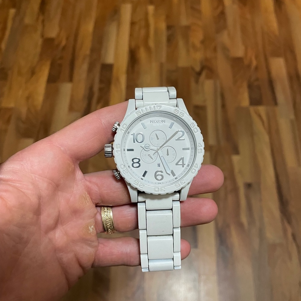 Nikon 51-30 white/silver mens watch